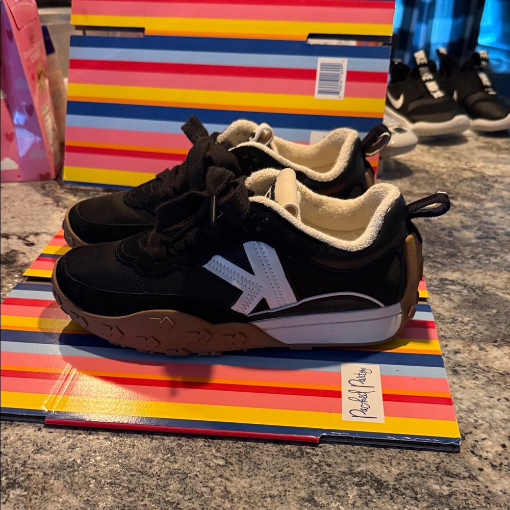 kate spade Black and White Women's Sneakers with Tan Gum Sole